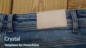  Presentation with jeans - Theme having eps10 - jeans texture with leather label-wooden background and a tawny brown colored foreground
