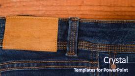 Presentation with jeans - PPT theme featuring eps10 - jeans texture with leather label background and a wine colored foreground