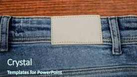  Presentation with texture of synthetic leather buff - PPT theme with eps10 - jeans texture with leather label background and a ocean colored foreground