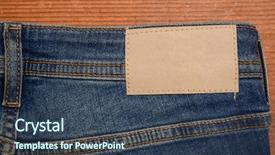  Presentation with jeans - Slide deck consisting of eps10 - jeans texture with leather label background and a tawny brown colored foreground