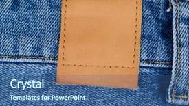  Presentation with jeans - PPT theme consisting of eps10 - jeans texture with leather label background and a ocean colored foreground