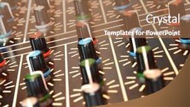  Presentation with record - Slide set with eq - adjusting equipment for sound record background and a coral colored foreground