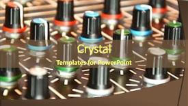  Presentation with professional sound recording - Presentation theme consisting of eq - adjusting equipment for sound record background and a tawny brown colored foreground