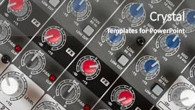  Presentation with music audio enthusiasts - Cool new presentation theme with eq - audio control console backdrop and a  colored foreground