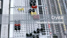  Presentation with sound - PPT theme having eq - close up of sound mixer background and a  colored foreground