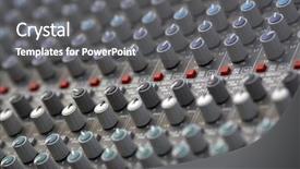  Presentation with recording studio - PPT theme with eq - detail of an audio mixer background and a gray colored foreground