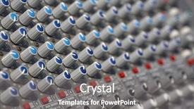  Presentation with recording studio mixing console - Presentation theme featuring eq - detail of an audio mixer background and a gray colored foreground