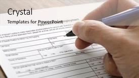  Presentation with application for employment - Audience pleasing presentation consisting of equal opportunity - completing an employment application form backdrop and a lemonade colored foreground