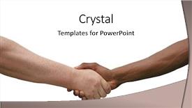  Presentation with handshake - Presentation theme having equal opportunity - multiracial handshake agreement isolated background and a white colored foreground