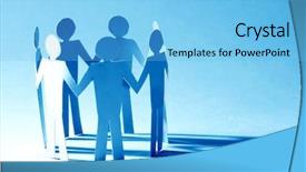  Presentation with partnership - Slides with equal opportunity - paper team linked together partnership background and a light blue colored foreground