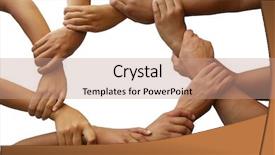  Presentation with equal opportunity - Audience pleasing theme consisting of equal opportunity - ring of hands giving backdrop and a coral colored foreground