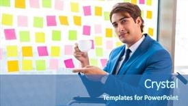  Presentation with special education young adult man - Beautiful theme featuring equal opportunity plan - young handsome man in wheelchair backdrop and a  colored foreground