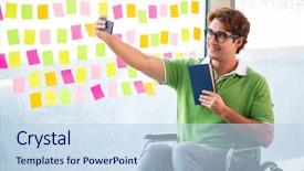  Presentation with wheelchair - Colorful theme enhanced with equal opportunity plan - young student in wheelchair backdrop and a  colored foreground