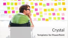  Presentation with wheelchair - Slides having equal opportunity plan - young student in wheelchair background and a  colored foreground