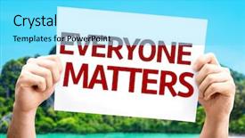  Presentation with everyone - Beautiful presentation featuring equal opportunity training - everyone matters card backdrop and a cyan colored foreground