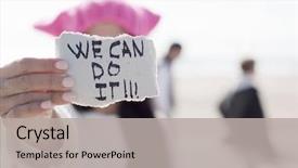  Presentation with street - Audience pleasing presentation theme consisting of equality - closeup of a young caucasian backdrop and a light gray colored foreground