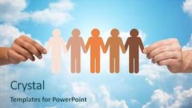  Presentation with people unity - Colorful PPT theme enhanced with equality - community unity population race backdrop and a light blue colored foreground