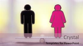  Presentation with equality - PPT theme with equality-between-men-and-woman background and a coral colored foreground