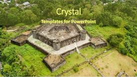  Presentation with banda - Amazing theme having equation - aerial view of a pentagonal backdrop and a tawny brown colored foreground