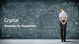  Presentation with blackboard - Audience pleasing PPT theme consisting of equation - business person standing backdrop and a gray colored foreground