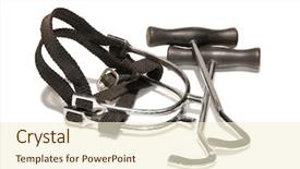  Presentation with equestrian - Cool new PPT theme with equestrian apparel - spurs and boot pulls backdrop and a cream colored foreground