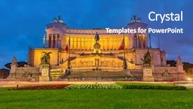  Presentation with equestrian - Beautiful PPT layouts featuring equestrian monument to victor emmanuel backdrop and a teal colored foreground