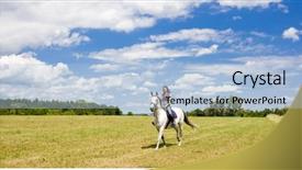 Presentation with equestrian - Presentation theme enhanced with equestrian on horseback background and a light blue colored foreground