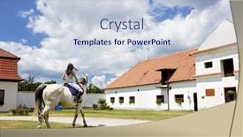  Presentation with equestrian - Amazing PPT layouts having equestrian on horseback backdrop and a lemonade colored foreground