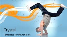  Presentation with pink and blue acrylic smoke white - Cool new slides with equilibrio human - break dancer busting backdrop and a  colored foreground