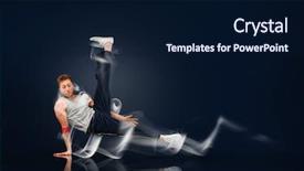  Presentation with break dance - Theme consisting of equilibrio human - break dancer mid turn trailed background and a  colored foreground
