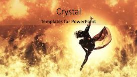  Presentation with military explosion - PPT theme enhanced with equilibrio human - dacer over explosion background background and a coral colored foreground