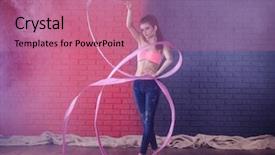  Presentation with rhythmic gymnastics gymnastics - Cool new presentation design with equilibrio human - rhythmic gymnastics cute girl dancing backdrop and a  colored foreground