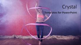  Presentation with rhythmic gymnastics gymnastics - Presentation with equilibrio human - rhythmic gymnastics cute girl dancing background and a  colored foreground