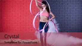  Presentation with rhythmic gymnastics gymnastics - Amazing presentation theme having equilibrio human - rhythmic gymnastics cute girl dancing backdrop and a red colored foreground