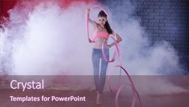  Presentation with rhythmic gymnastics gymnastics - Cool new slide set with equilibrio human - rhythmic gymnastics cute girl dancing backdrop and a  colored foreground