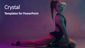  Presentation with smoke - Slides enhanced with equilibrio human - sexy acrobatic fitness dancer background and a  colored foreground