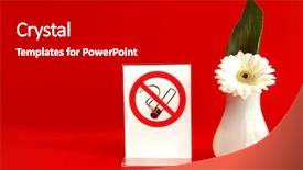  Presentation with red and blue smoke - Audience pleasing PPT theme consisting of equilibrio human - smoking prohibited sign and decorative backdrop and a  colored foreground