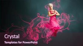  Presentation with pink - Beautiful theme featuring equilibrio human - young attractive woman in pink backdrop and a  colored foreground
