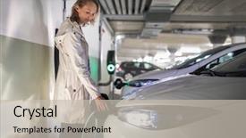  Presentation with electric vehicle - Audience pleasing slides consisting of equiped with e-car charge backdrop and a soft green colored foreground