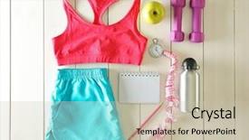  Presentation with water bottle - Amazing PPT layouts having equipment bottle of water apple backdrop and a soft green colored foreground