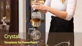  Presentation with restaurant equipment - Slides having equipment coffee shop people background and a tawny brown colored foreground