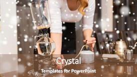  Presentation with butane - Beautiful PPT theme featuring equipment coffee shop people backdrop and a tawny brown colored foreground