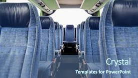  Presentation with road bus - Audience pleasing PPT layouts consisting of equipment concept - travel bus backdrop and a ocean colored foreground