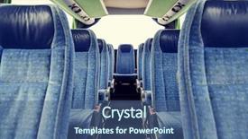  Presentation with road bus - Theme enhanced with equipment concept - travel bus background and a  colored foreground