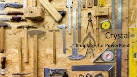  Presentation with workshop tools - Cool new theme with equipment concept - work tools backdrop and a yellow colored foreground
