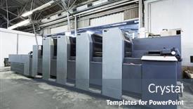  Presentation with printing press - PPT layouts featuring equipment-for-a-press background and a ocean colored foreground