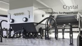  Presentation with equipment - PPT layouts with equipment-for-a-print background and a light gray colored foreground