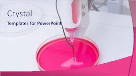  Presentation with pcr - Presentation having equipment-for-genetic-research-medicine background and a sky blue colored foreground