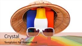  Presentation with happy holidays - Amazing PPT theme having equipment for happy holidays sun backdrop and a  colored foreground