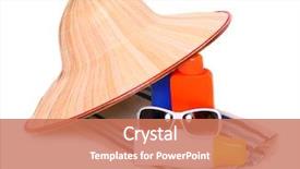  Presentation with happy birthday frame holiday - PPT theme consisting of equipment for happy holidays sun background and a coral colored foreground